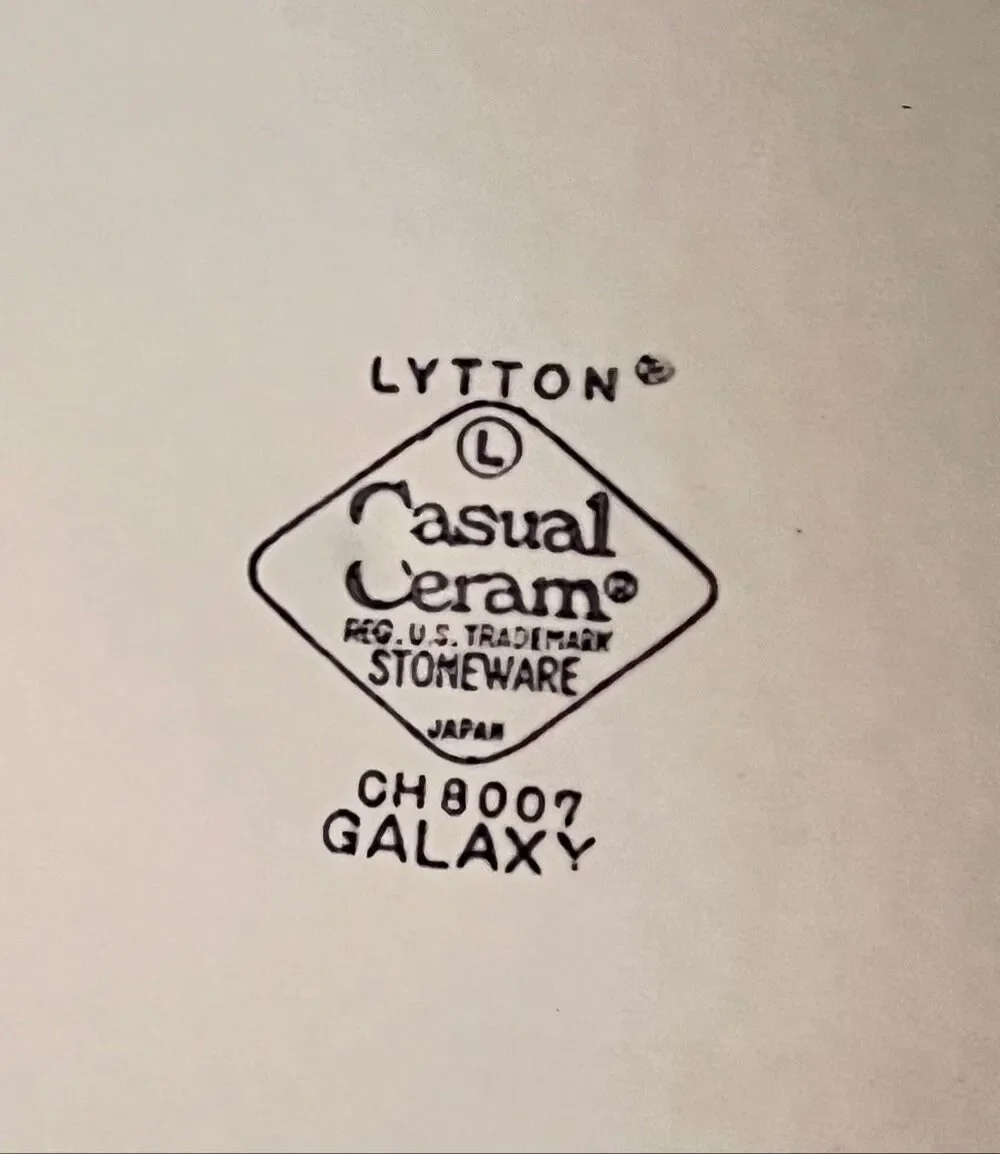 Vtg 1960’s MCM Lytton Casual Ceram Japan GALAXY 8007 12” Serving Platter Plate